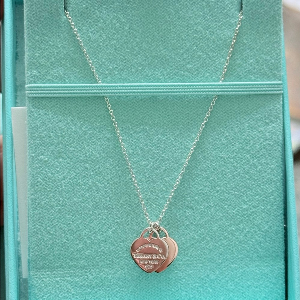 Tiffany & Co. Return to Tiffany Double Heart Tag Pendant - Silver